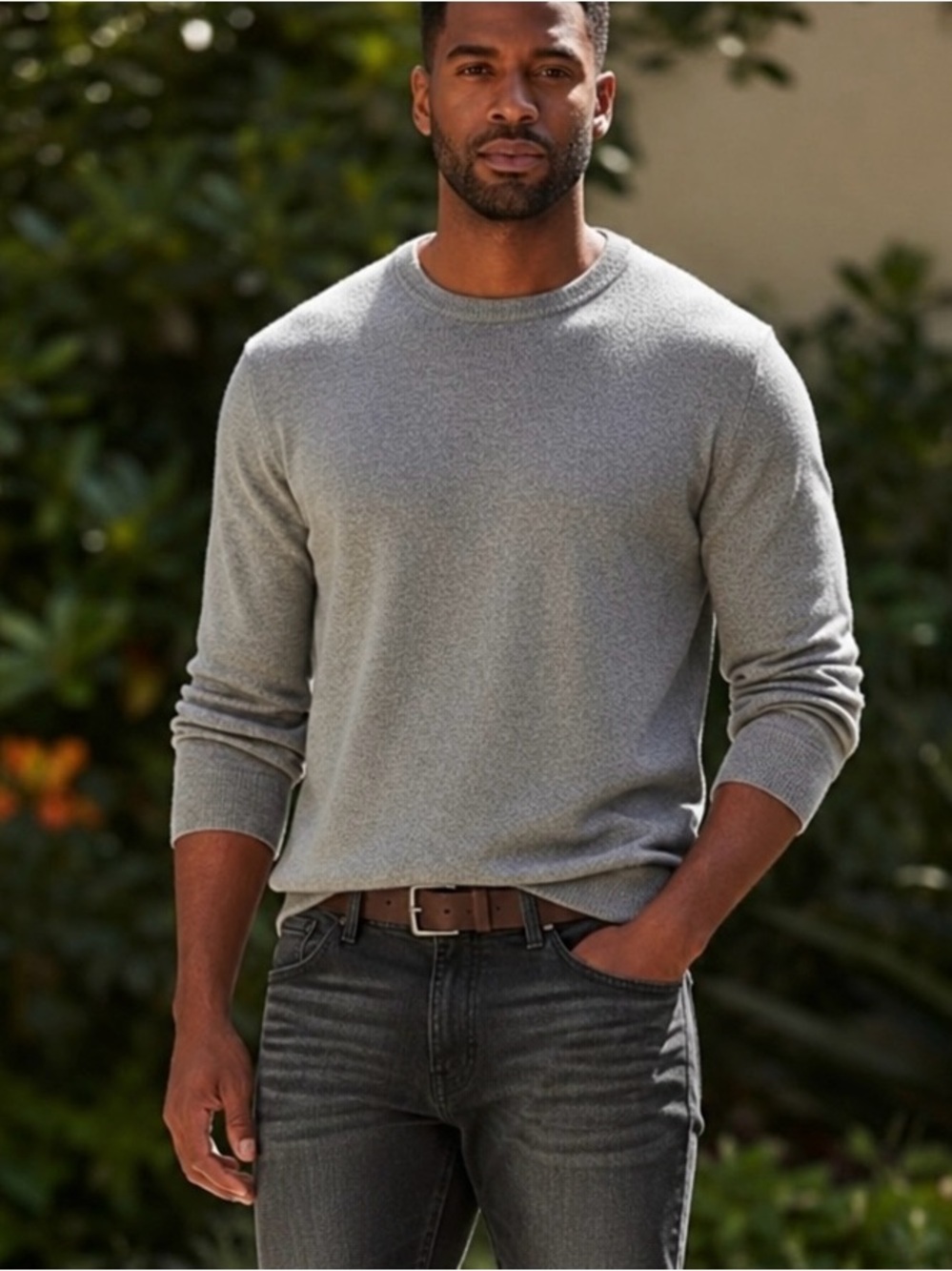 Nordstrom Men’s 3XL Gray Wool Blend Waffle Knit Crewneck Sweater NWT